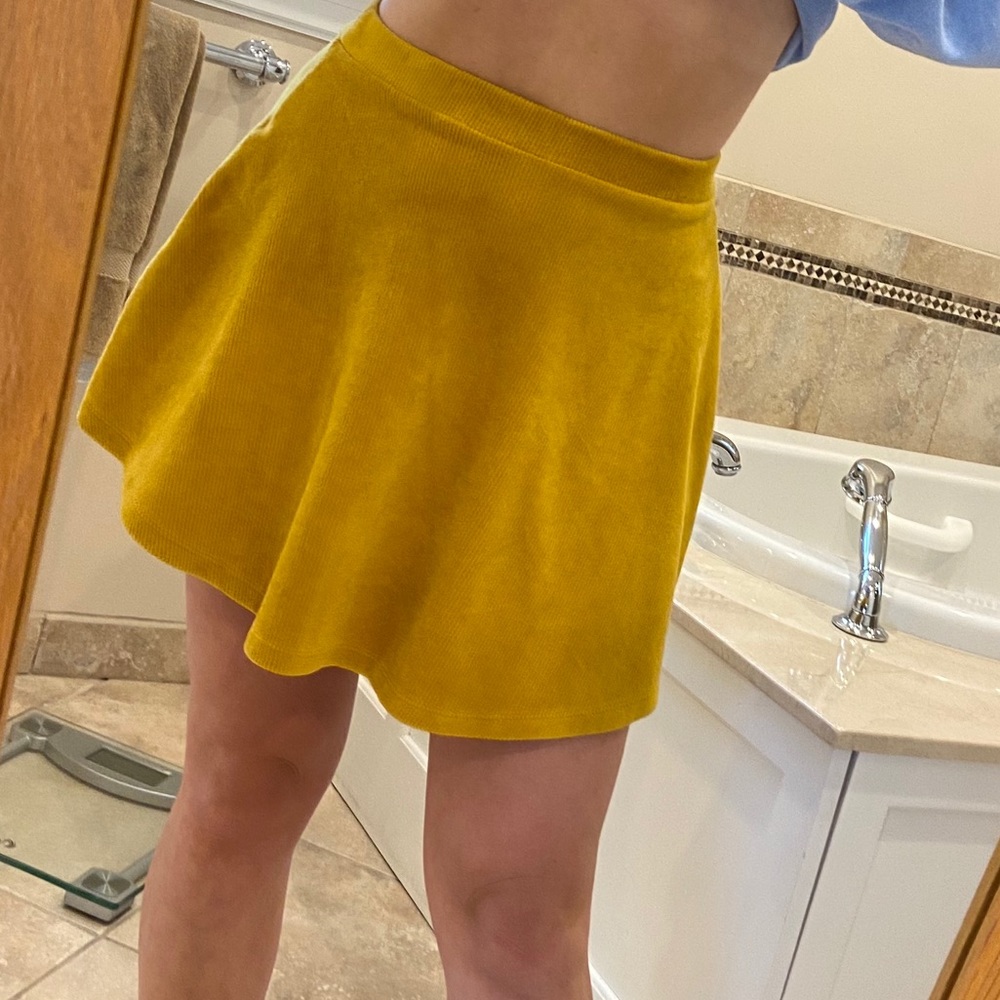 Yellow corduroy skirt